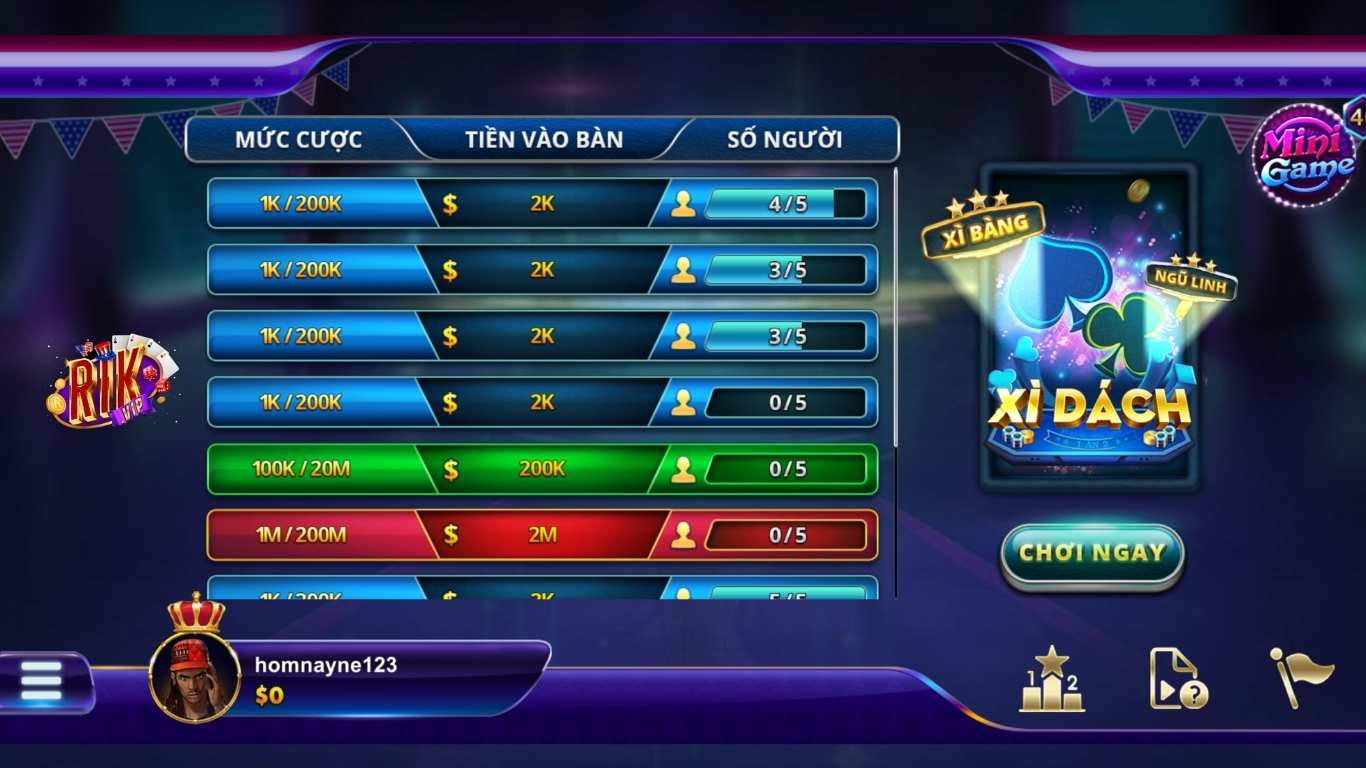 Top game bài Rikvip ăn khách hiện nay